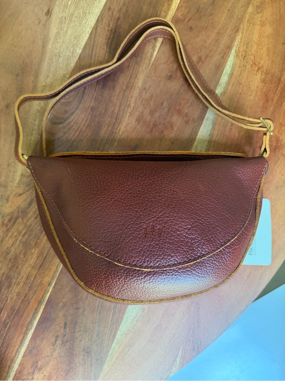 Portland Leather Burgundy Crossbody with Tan Trim